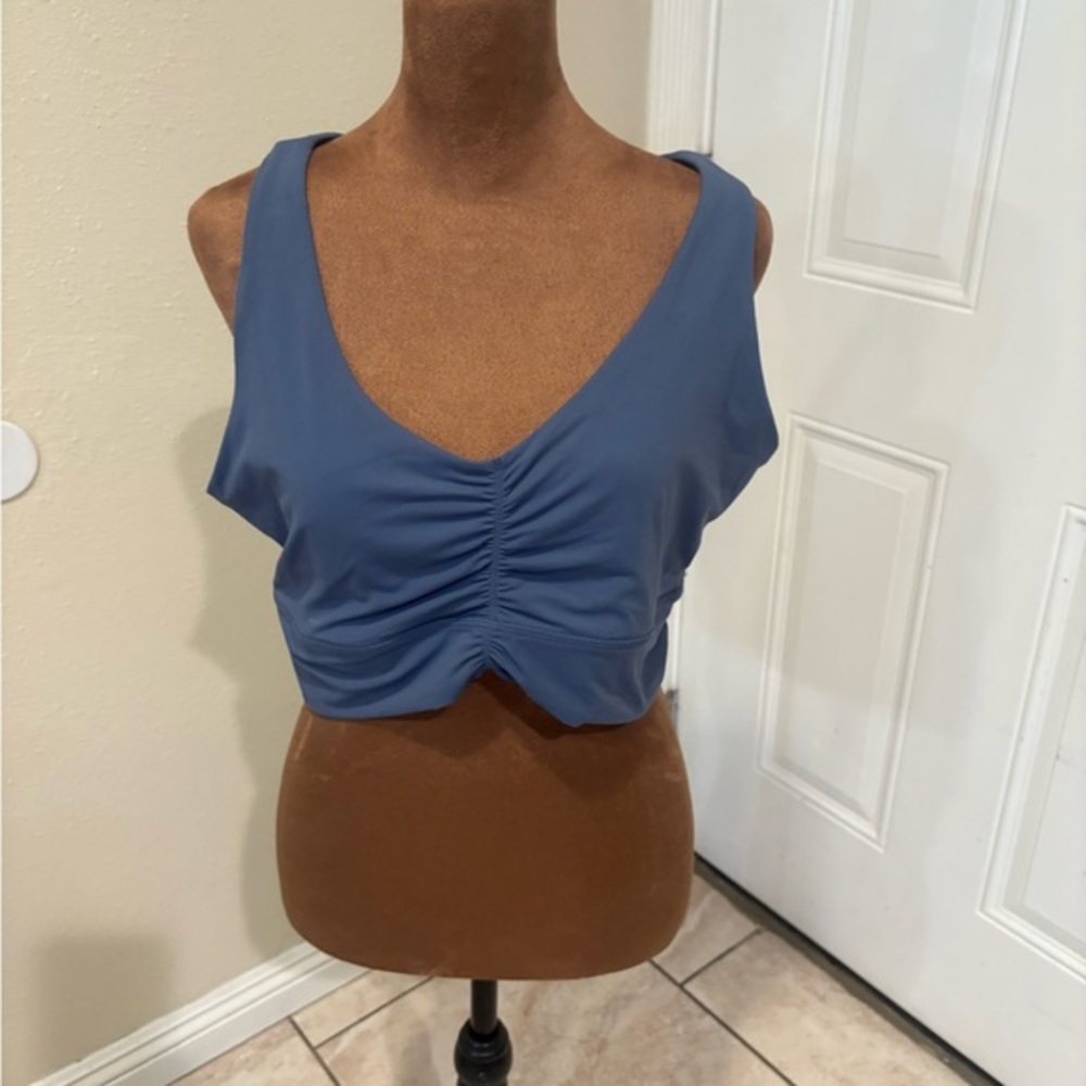 JoyLab Blue Ruched Crop Top
